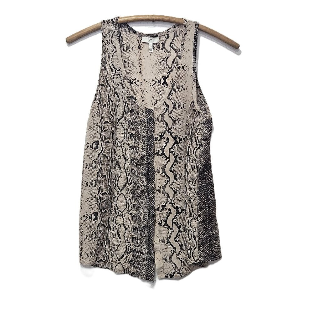 Joie Snakeskin Print Sleeveless Blouse